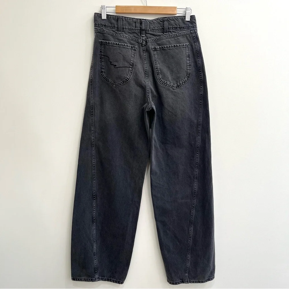 We the free Aster Straight Leg Jeans Barrel Leg in Asteroid Washed Black Size 30 - Picture 5 of 16